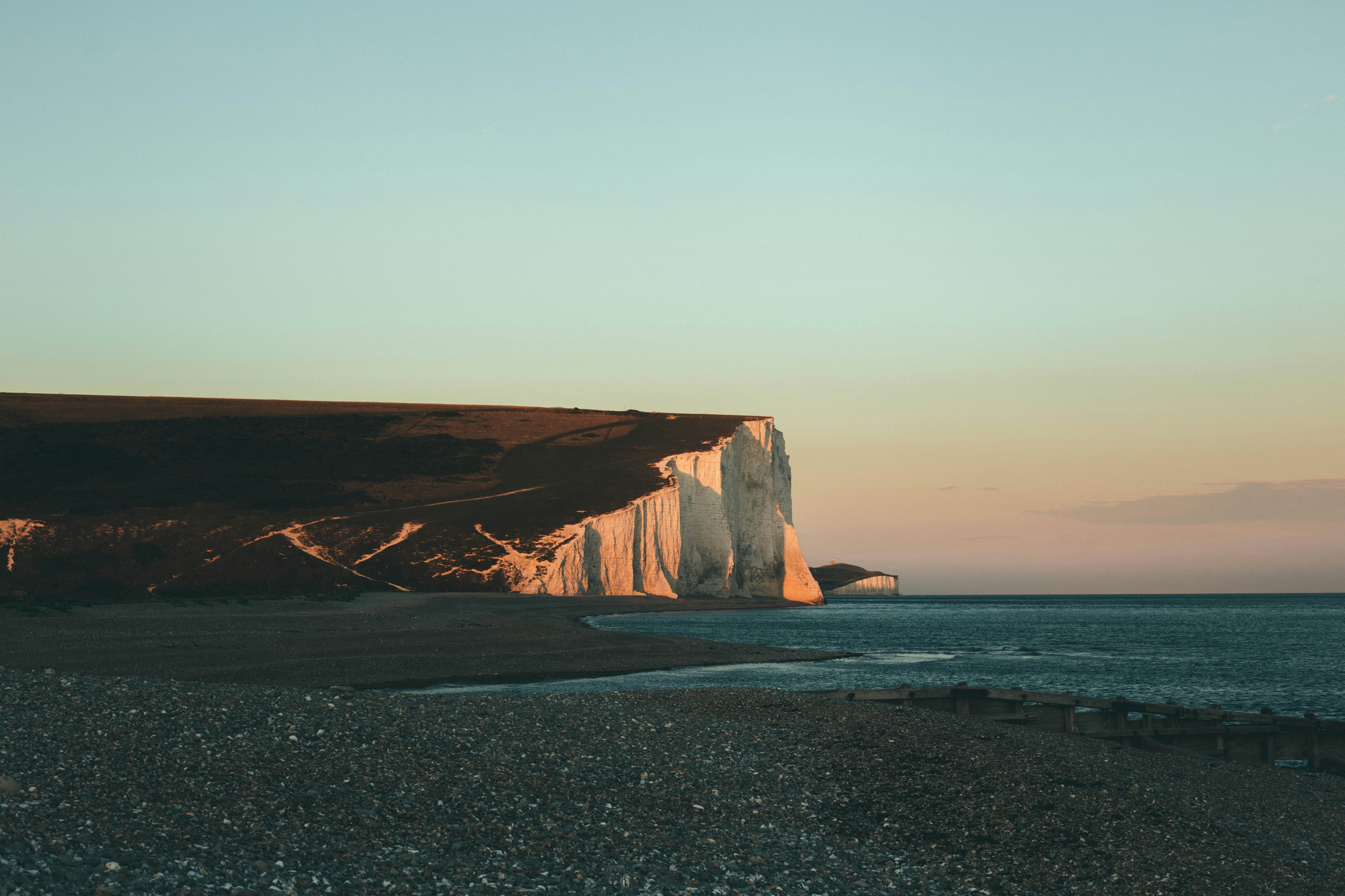 South Downs Chalk Cliff on the English Channel coast